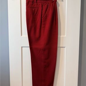 Vintage Together High Waisted Wool Blend Trousers in Deep Red Ladies Sz 14